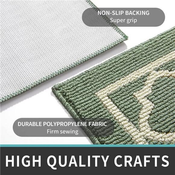 32"x20" Non-Slip Low-Profile Entrance Rug, Machine Washable Doormat Green - Picture 4 of 6